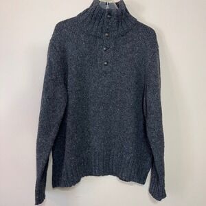Polo Ralph Lauren Men's Dark‎ Gray 4 Button Alpaca Wool Blend L Sweater Pullover